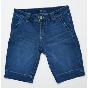 Kut from the Kloth Womens Denim Bermuda Shorts Dark Wash Stretch Size 6 Used